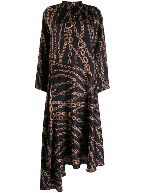 Balenciaga Chains Typo asymmetric dress - Black