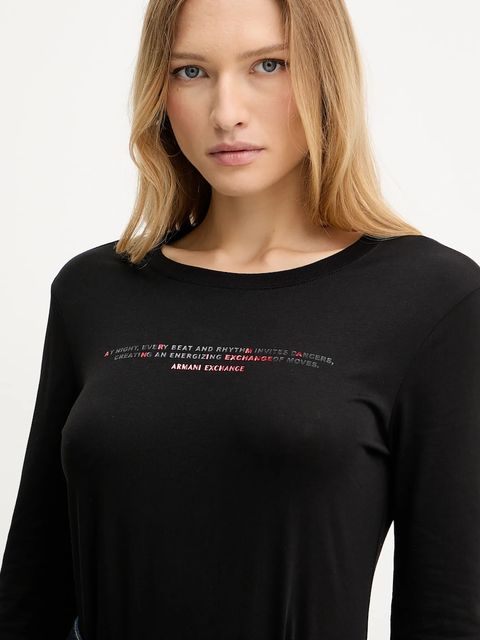 Armani Exchange longsleeve bawełniany kolor czarny XW001360 AF10356