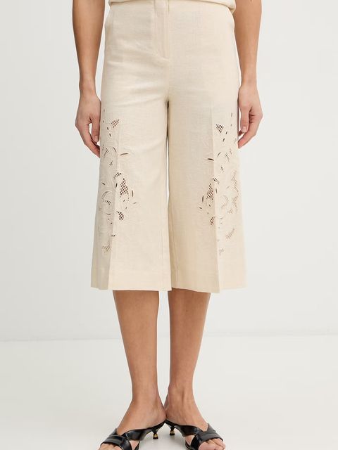 Twinset spodnie z dodatkiem lnu