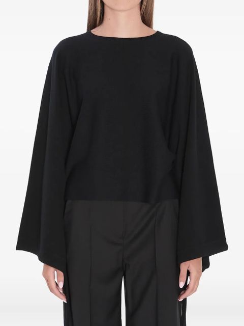Max Mara Frais batwing gathered-cuff sweater - Black - zdjęcie produktu nr 1