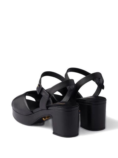 Prada 65mm buckle-strap platform sandals - Black