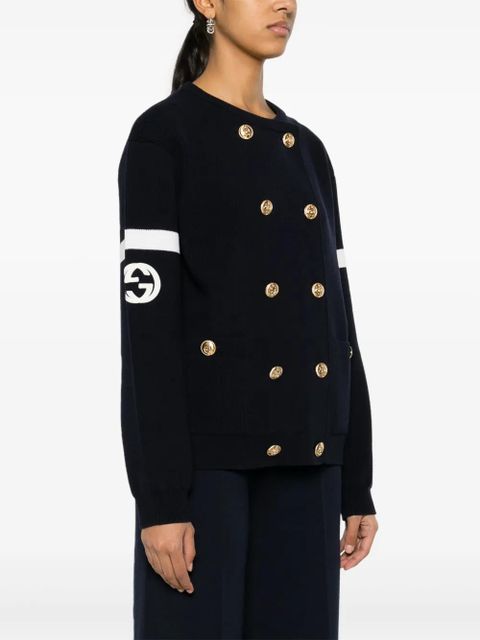 Gucci Interlocking G ribbed cardigan - Blue