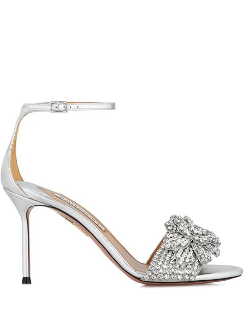 Aquazzura 85mm Peony Crystal sandals - Silver - zdjęcie produktu nr 1