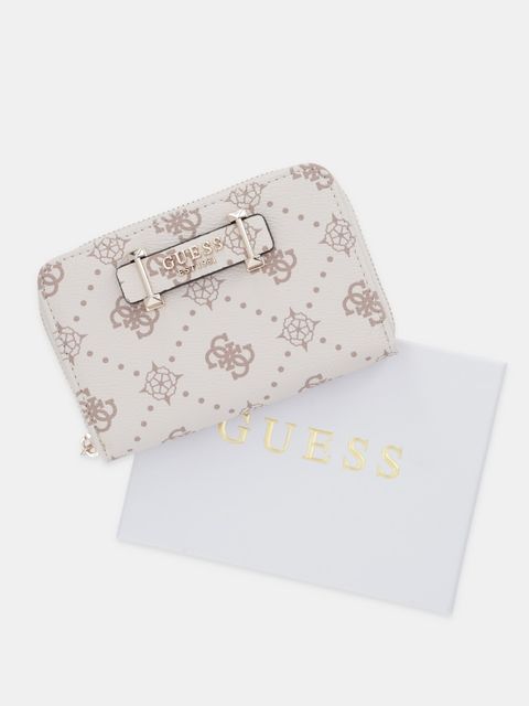 Guess portfel SILIA damski kolor beżowy SWGP98 90140