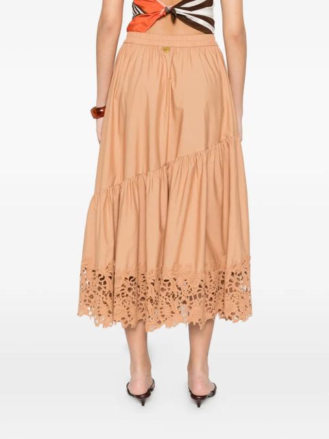 TWINSET ruffled midi skirt - Brown