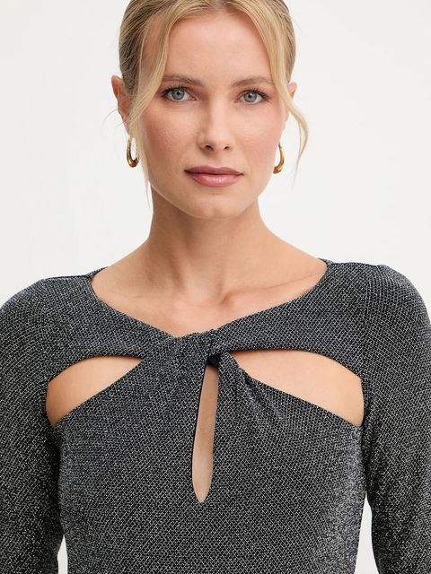 Patrizia Pepe body damska kolor srebrny gładka 2M4506 J340