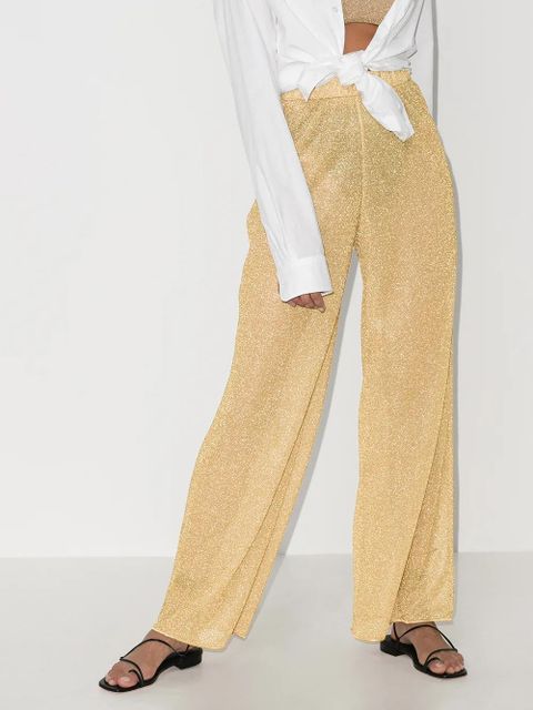 Oséree Lumière metallic wide leg trousers - Gold - zdjęcie produktu nr 2