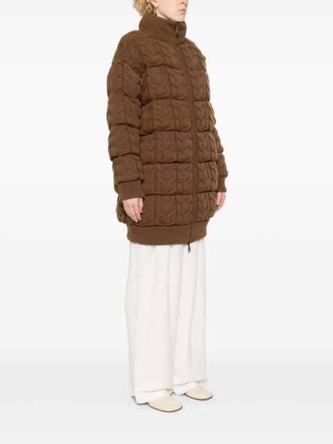 Max Mara chunky-knit padded coat - Brown