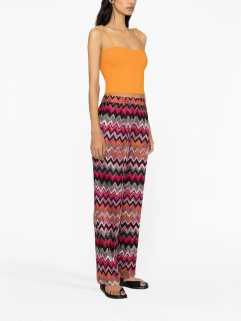 Missoni zigzag woven straight-leg trousers - Black