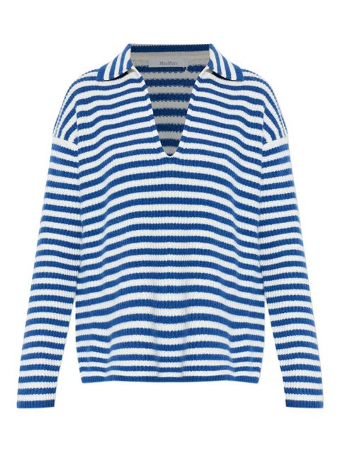 Max Mara striped V-neck sweater - Blue - zdjęcie produktu nr 1