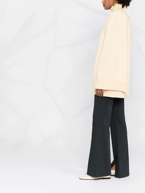 Jil Sander slit-sleeves high-neck jumper - Neutrals