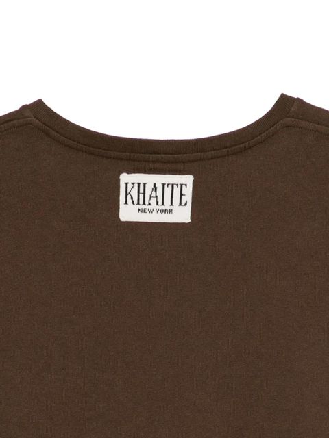 KHAITE round-neck cotton T-shirt - Brown