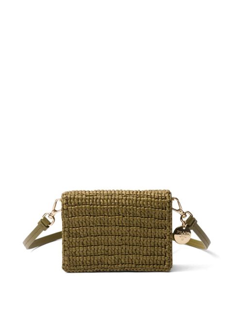 Prada enamel triangle logo crochet purse - Green