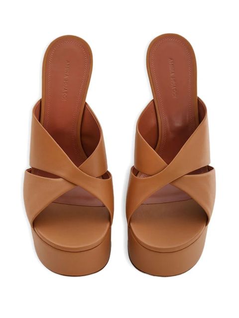 Amina Muaddi 155 Salma platform sandals - Brown
