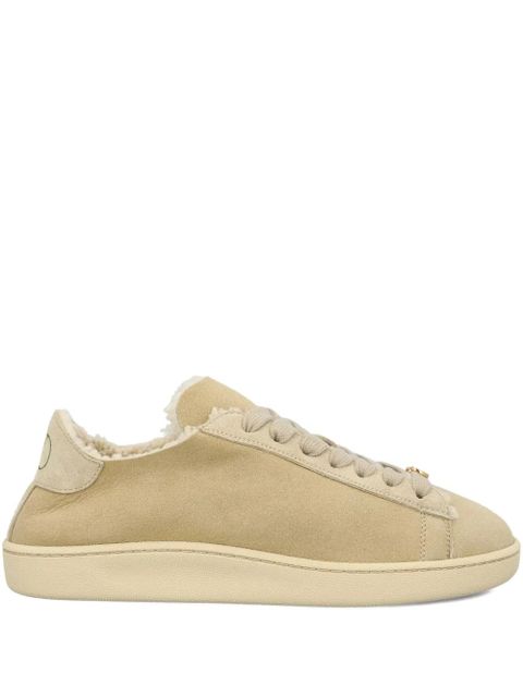 Valentino Garavani logo-appliqué suede sneakers - Neutrals - zdjęcie produktu nr 1