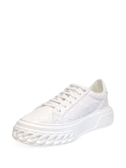 Casadei Off Road lace-effect chain-trimmed sneakers - White