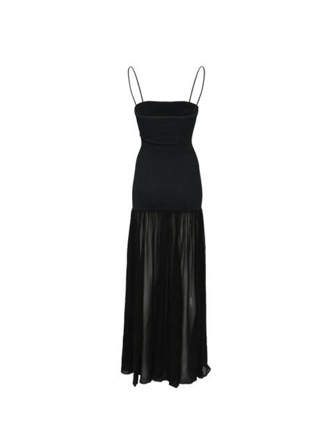 Hunza G crinkled-finish sheer-skirt maxi dress - Black - zdjęcie produktu nr 2