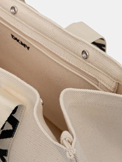 Dkny torebka bawełniana kolor beżowy R54AGO39