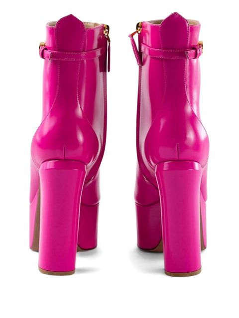 Valentino Garavani 120mm platform buckle boots - Pink - zdjęcie produktu nr 2