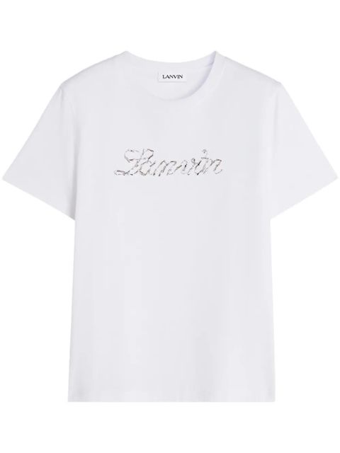 Lanvin sequinned-logo T-shirt - White - zdjęcie produktu nr 1