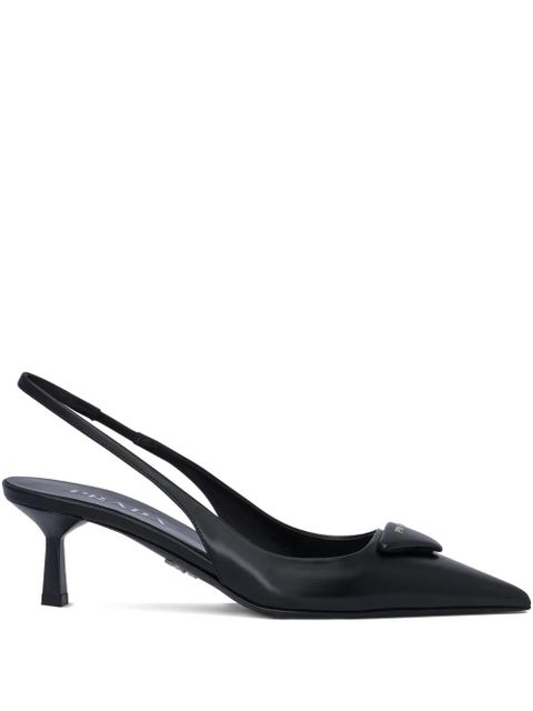 Prada 55mm triangle-logo slingback pumps - Black - zdjęcie produktu nr 1