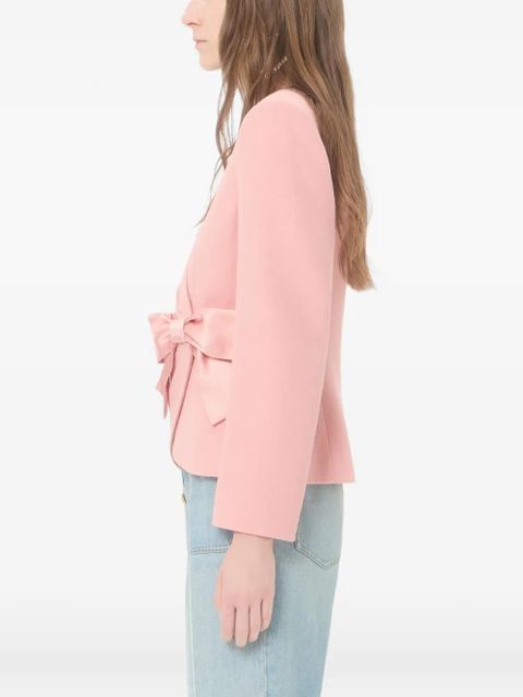 Valentino Garavani wool crepe jacket with contrasting bow - Pink