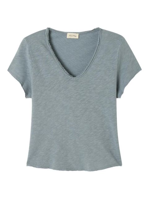 American Vintage Sonoma frayed V-neck T-shirt - Blue - zdjęcie produktu nr 1