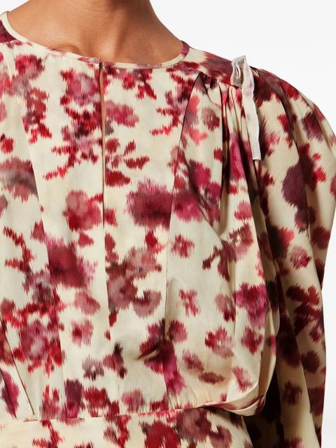 ISABEL MARANT Zarga silk floral top - Neutrals