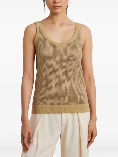 Lauren Ralph Lauren herringbone-knit top - Brown