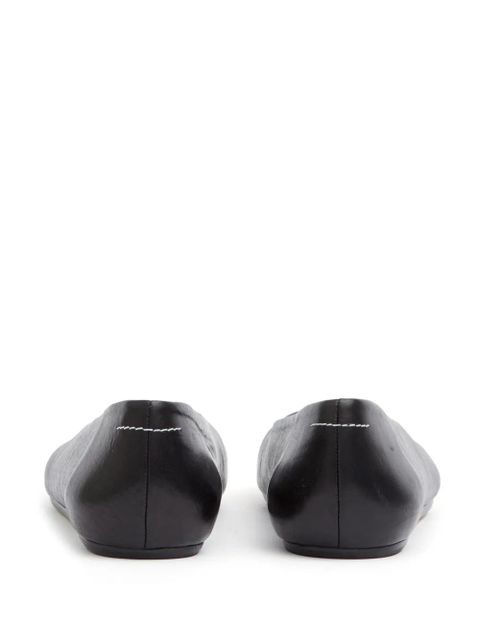 MM6 Maison Margiela stitch-out leather ballerina shoes - Black - zdjęcie produktu nr 2