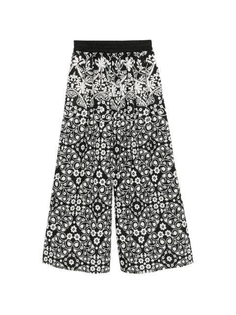 Weekend Max Mara Palanca floral-print palazzo pants - Black - zdjęcie produktu nr 1