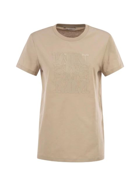 Max Mara Giovane monogram-embroidered T-shirt - Neutrals - zdjęcie produktu nr 1