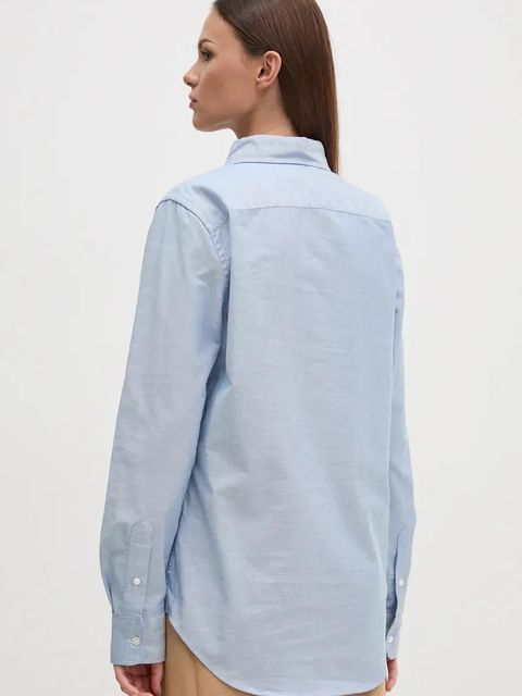 Polo Ralph Lauren koszula damska kolor niebieski regular z kołnierzykiem klasycznym 211941520