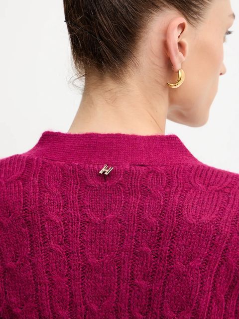 Silvian Heach kardigan z domieszką wełny VALBUENA damski kolor różowy GPA25149CD