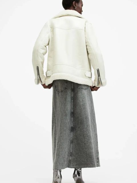 AllSaints spódnica jeansowa NOIR MAXI kolor czarny maxi prosta W023RB