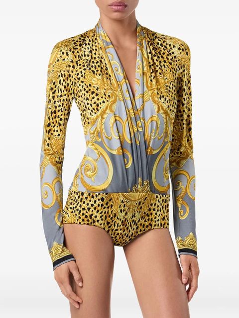 Versace graphic-print bodysuit - Yellow - zdjęcie produktu nr 2