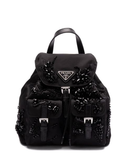 Prada enamel triangle-logo backpack - Black - zdjęcie produktu nr 1