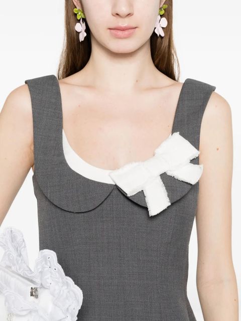 SHUSHU/TONG side-bow mini dress - Grey