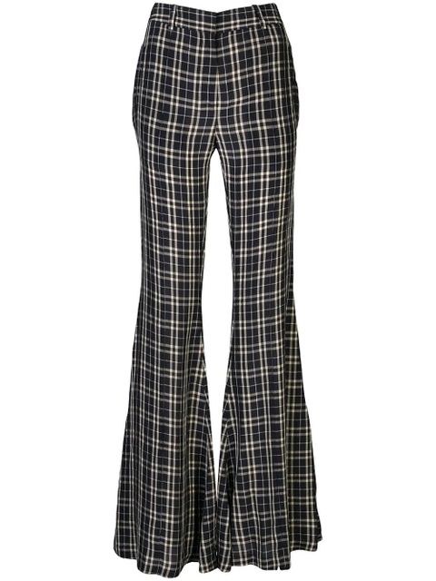 KHAITE Stockard check flared trousers - Blue - zdjęcie produktu nr 1