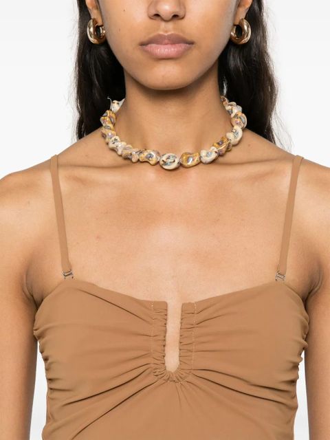 Nanushka ruched-detail top - Brown
