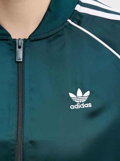 adidas Originals bluza Sst Satin Tt damska kolor zielony z aplikacją JZ6732