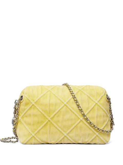Tory Burch Fleming denim soft crossbody bag - Yellow - zdjęcie produktu nr 1