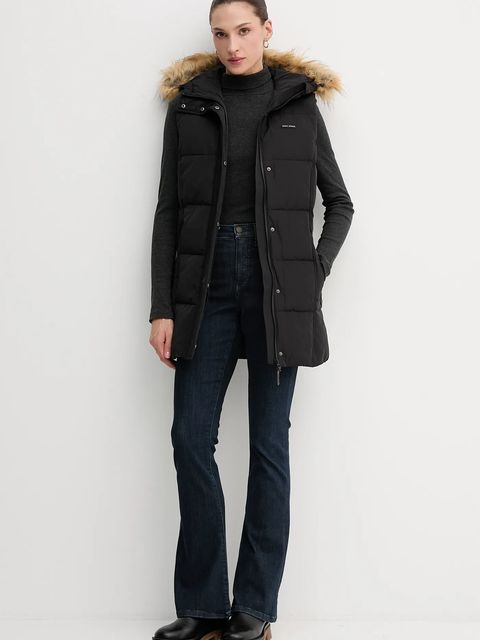 Pepe Jeans bezrękawnik puchowy kolor czarny zimowy PL4024335