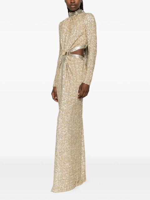 Rabanne sequin-embellished maxi dress - Gold