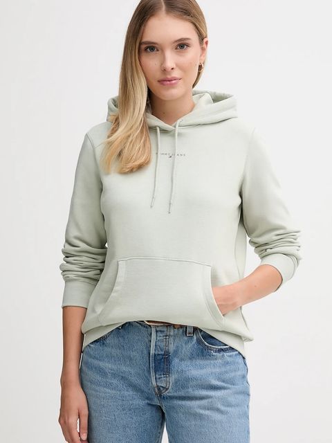Tommy Jeans bluza damska kolor zielony z kapturem z nadrukiem DW0DW21963 - zdjęcie produktu nr 1
