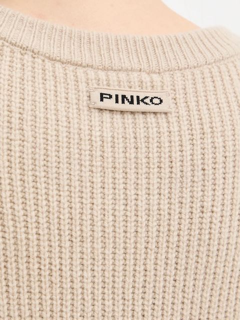 Pinko sukienka z dodatkiem wełny kolor beżowy mini oversize 105504 A2R1
