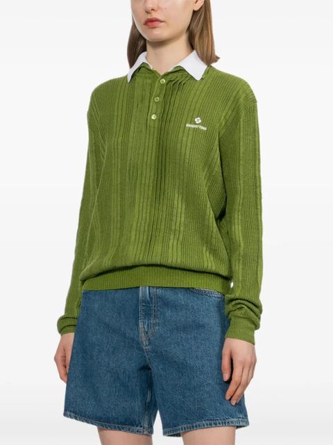 SHUSHU/TONG linen ribbed polo - Green