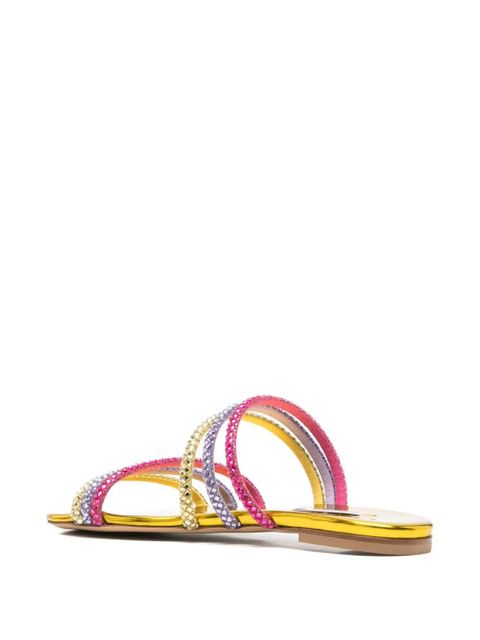 Casadei crystal-embellished metallic-finish sandals - Gold