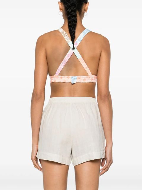 MC2 Saint Barth Eda denim crop top - Orange