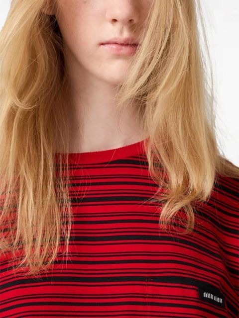 Miu Miu cotton jersey T-shirt - Red - zdjęcie produktu nr 2